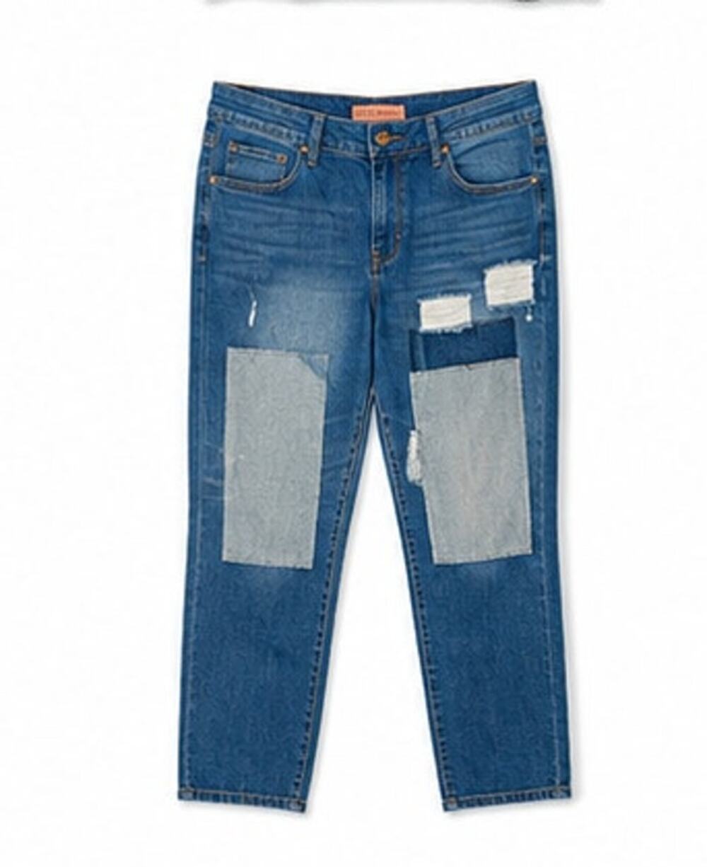 POL Distressed Open Knee Cutout Raw Blue Denim Jeans Pants Small 32" NWOT